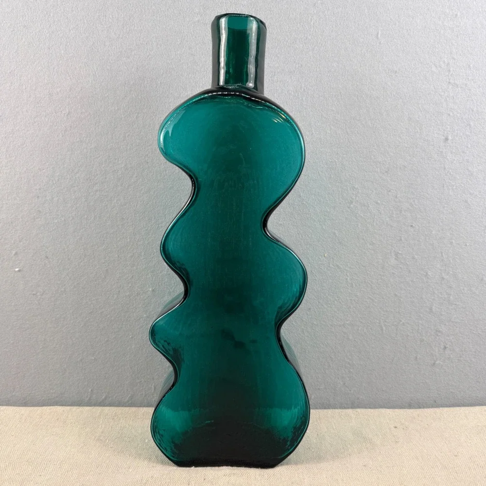 Blenko 8904 Teal Green Puzzle Vase Hank Adams 1989 MCM